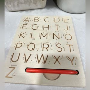 Double-sided wooden Montessori letter practice writing board